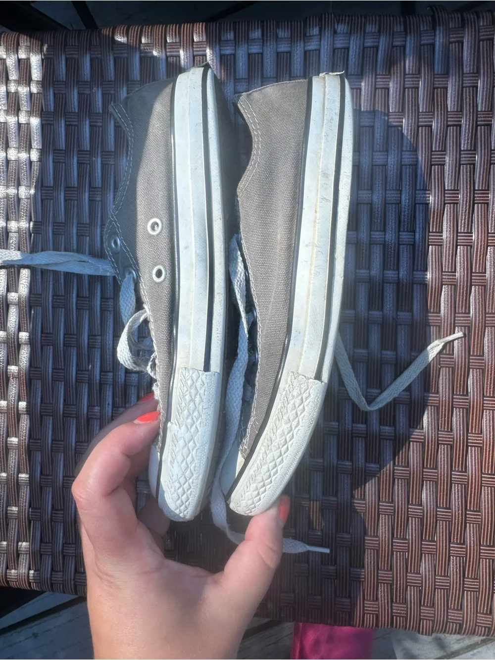 Converse Chuck Taylor All Star Kids Low Top Sneakers Youth Size 3 Gray and White